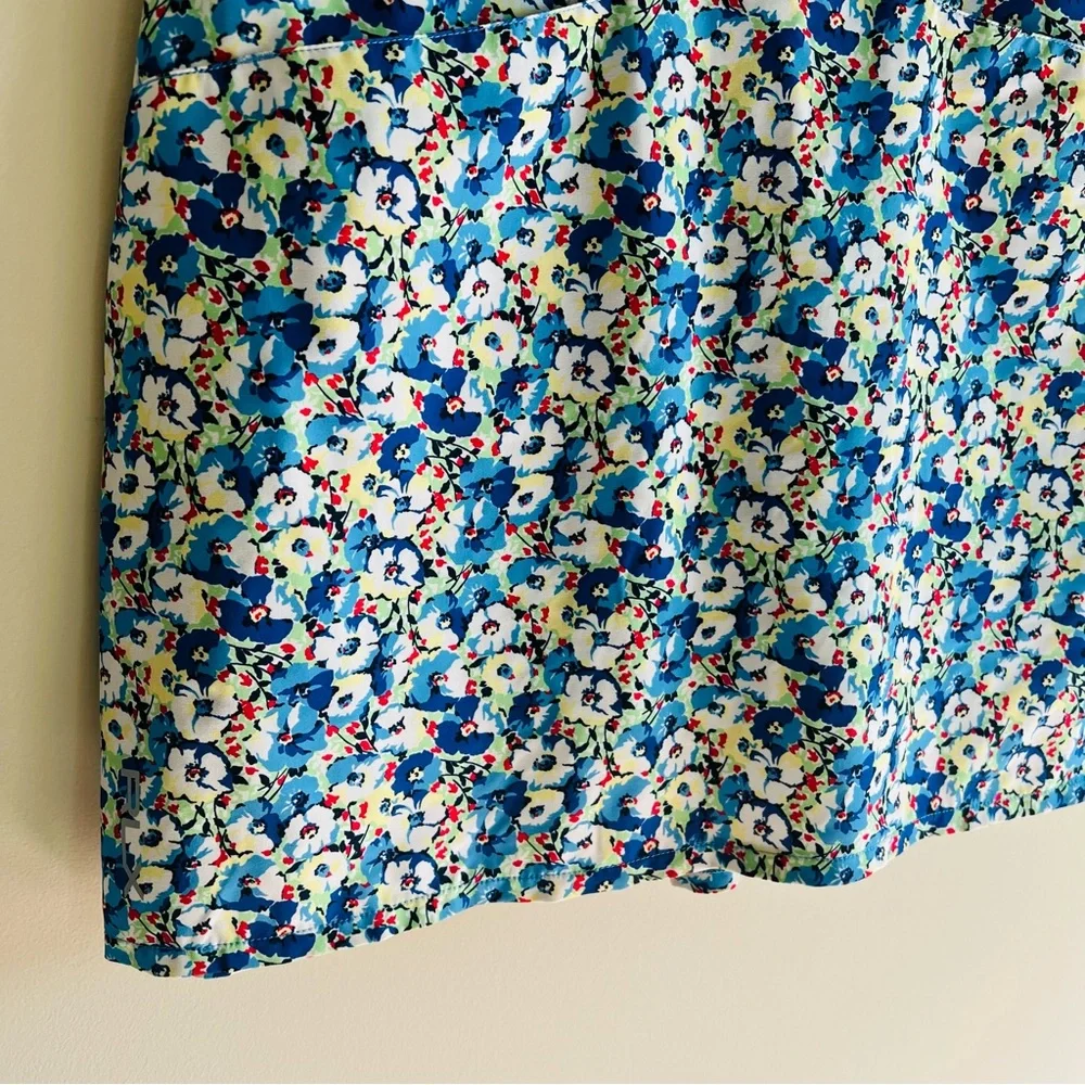 RLX Ralph Lauren Womens Floral Print Layered Detail Athletic Skort Blue Size M - Picture 3 of 10